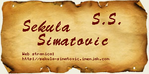 Sekula Simatović vizit kartica